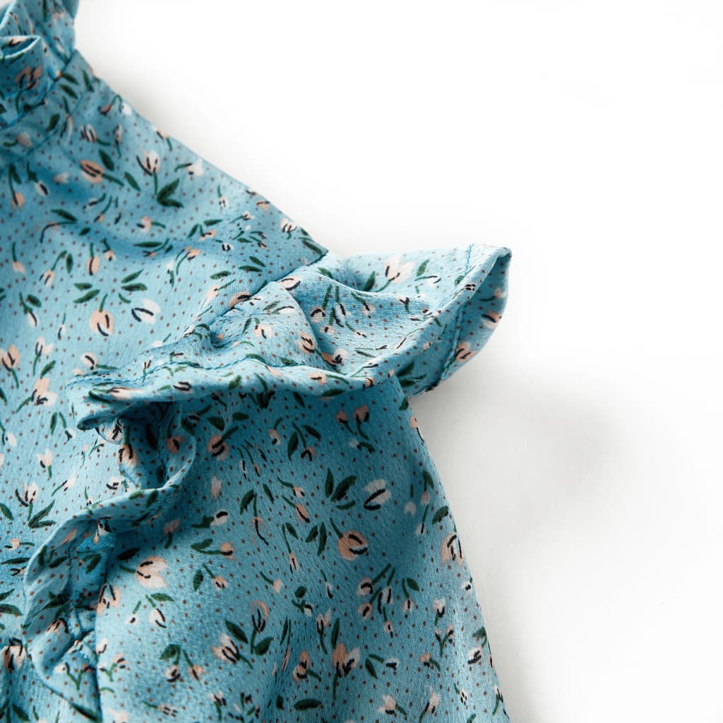 Vestido de manga comprida para criança azul 128