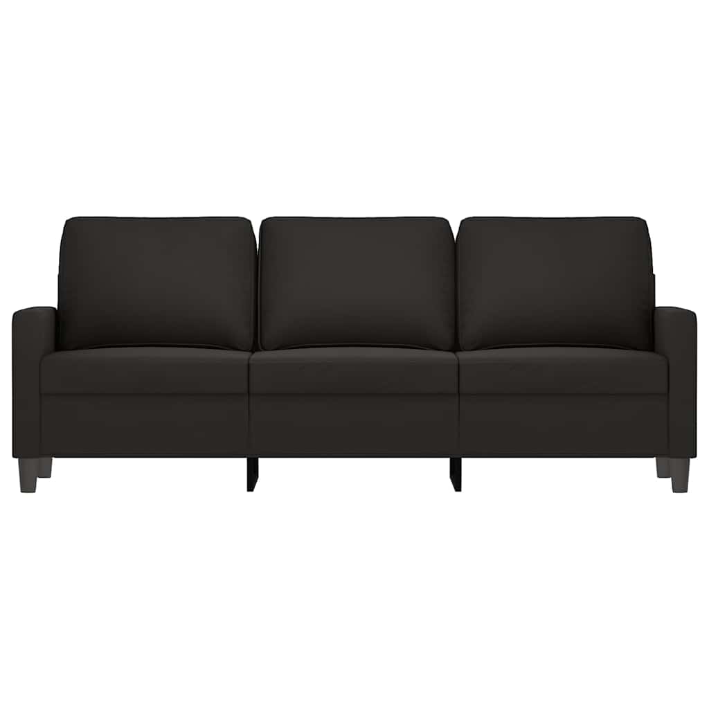 Sofá de 3 lugares 180 cm veludo preto
