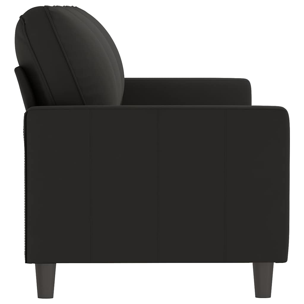 Sofá de 3 lugares 180 cm veludo preto