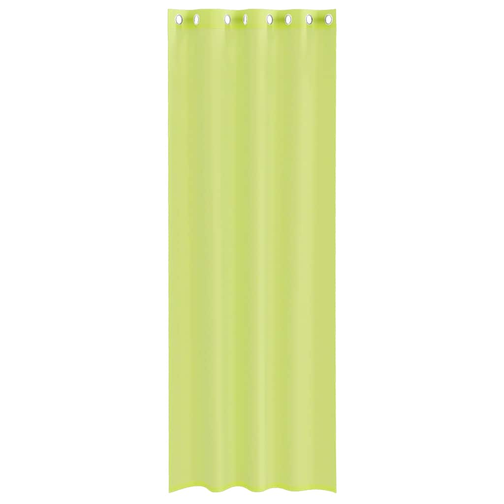 Cortinas de voile com ilhós 2 pcs verde-maçã 140x260 cm