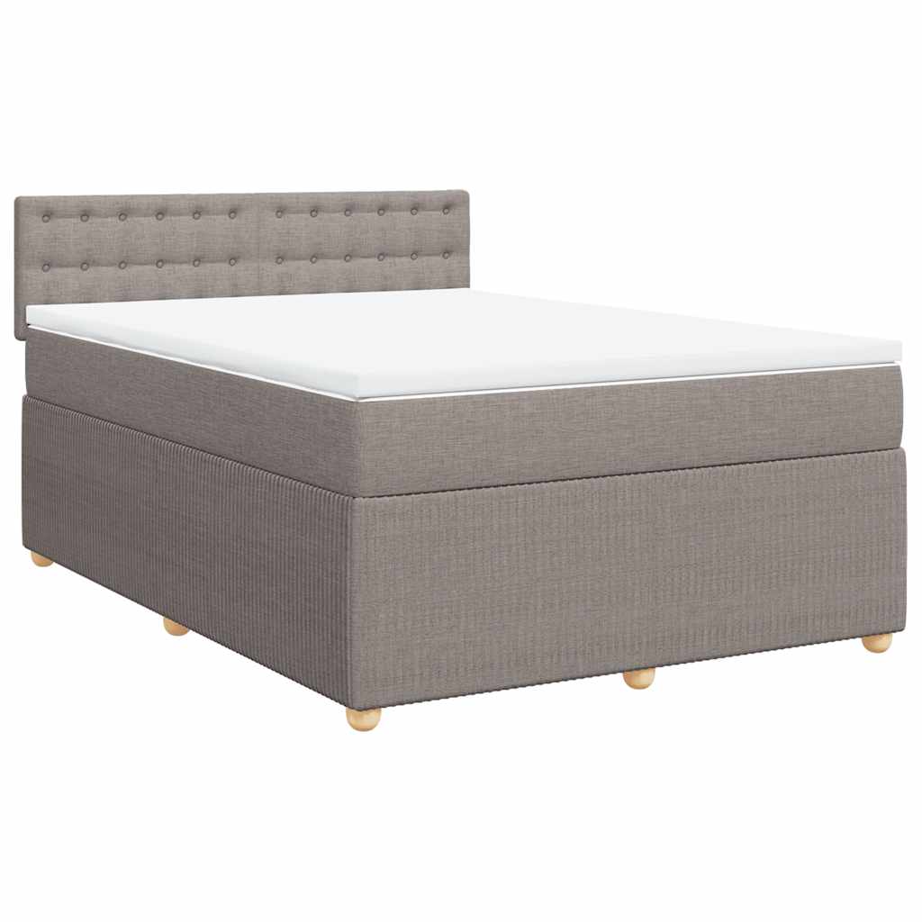 Cama com molas/colchão 140x190 cm tecido castanho-acinzentado