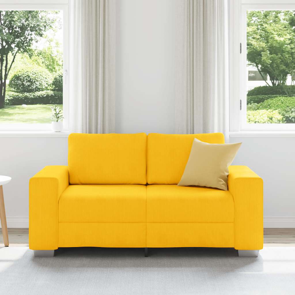 Sofá-luvas 160x77x82 cm tecido corduroy amarelo-claro