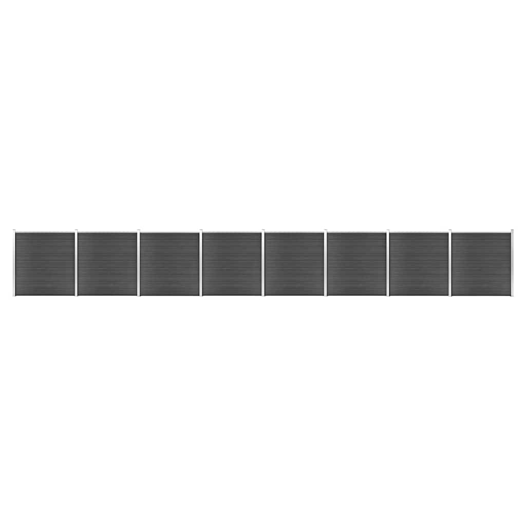 Conjunto de painel de vedação wpc 1391x186 cm preto