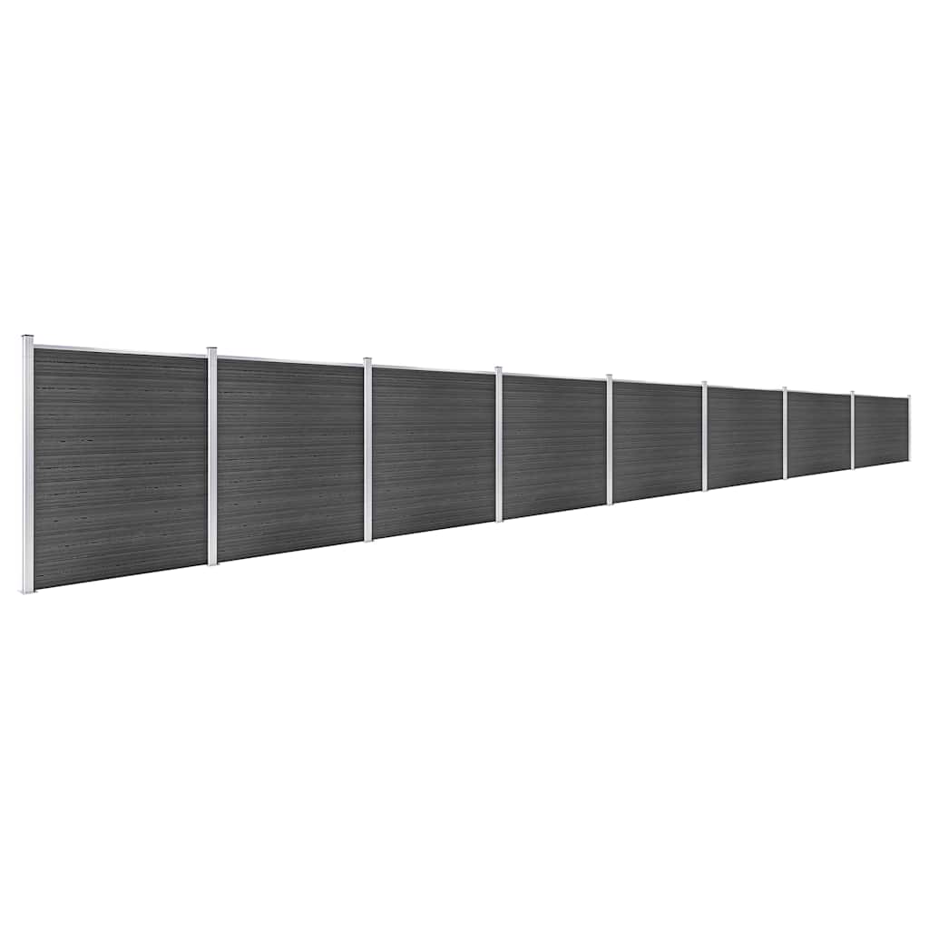 Conjunto de painel de vedação wpc 1391x186 cm preto