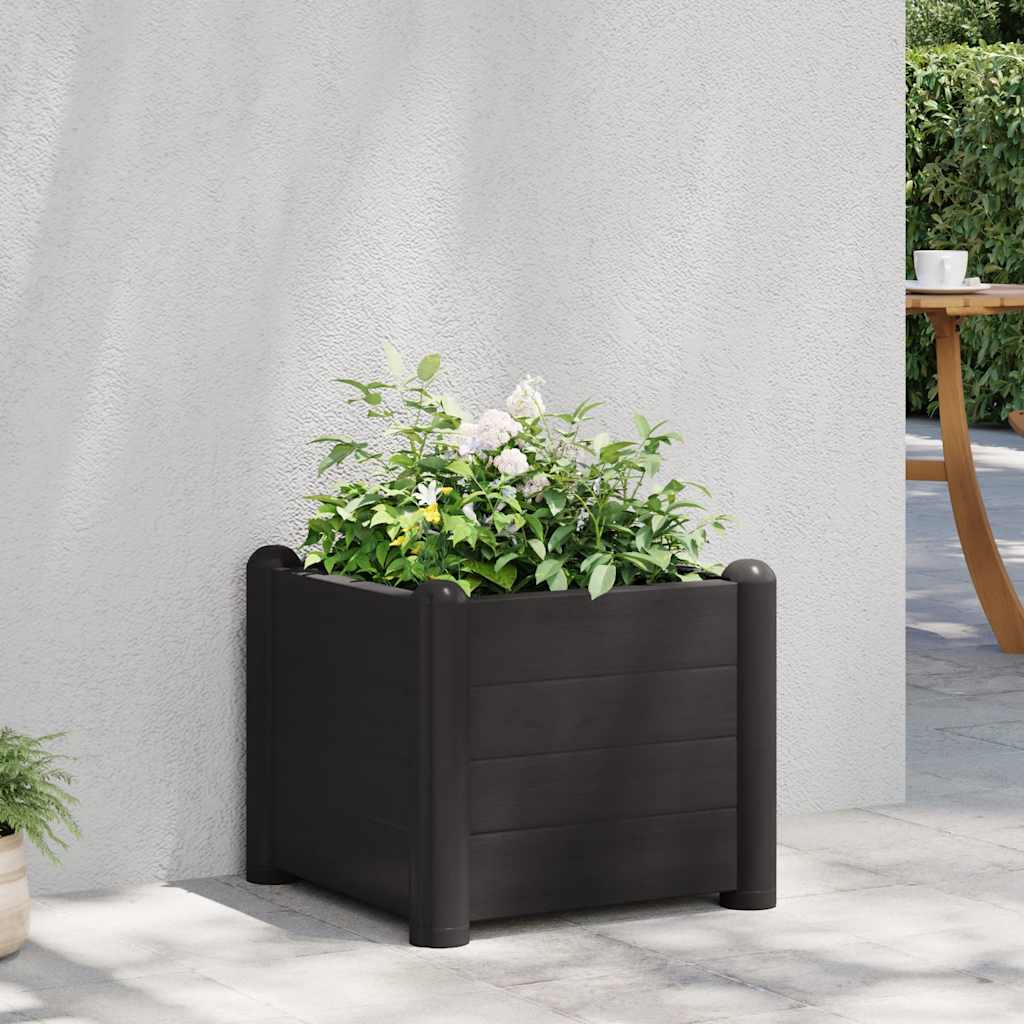 Canteiro elevado para jardim PP 43x43x35 cm antracite