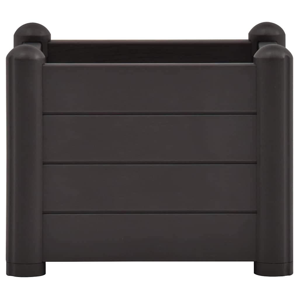 Canteiro elevado para jardim PP 43x43x35 cm antracite