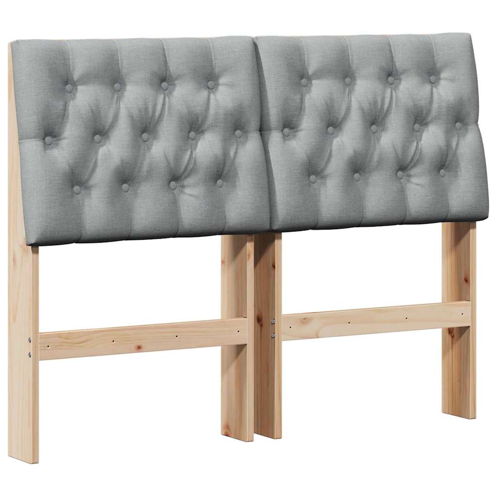 Cabeceira estofada cinzento-claro 120 cm