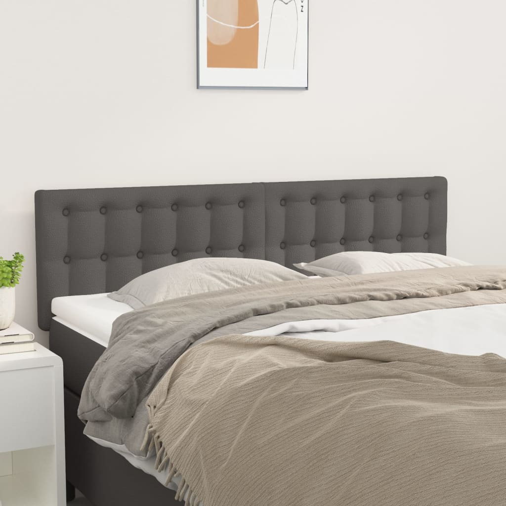 Cabeceiras cinzento 144x5x78/88 cm couro artificial