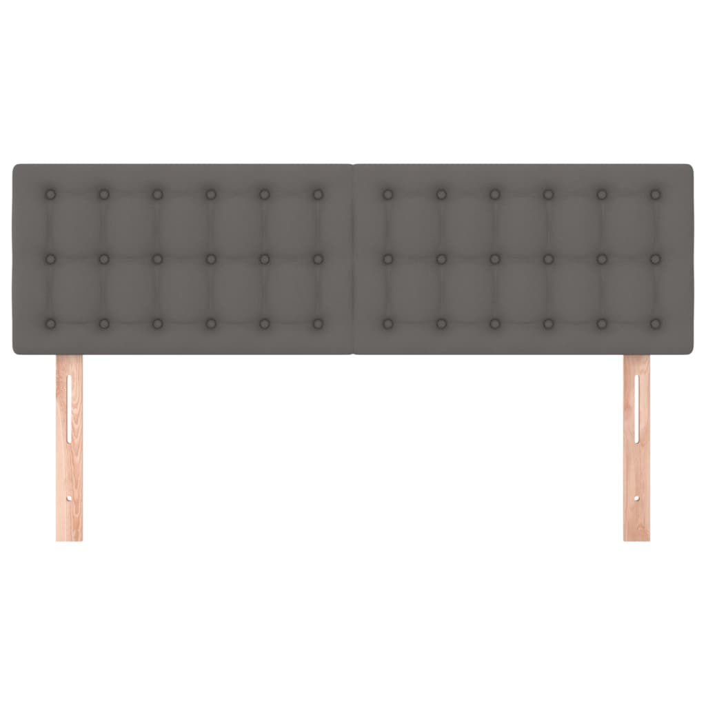 Cabeceiras cinzento 144x5x78/88 cm couro artificial