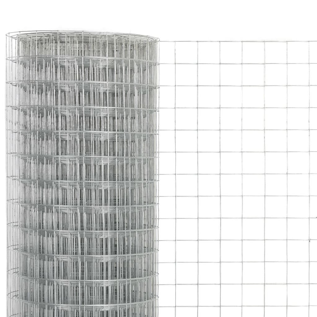 Cerca de arame p/ galinheiro 25x0,5 m aço galvanizado prateado