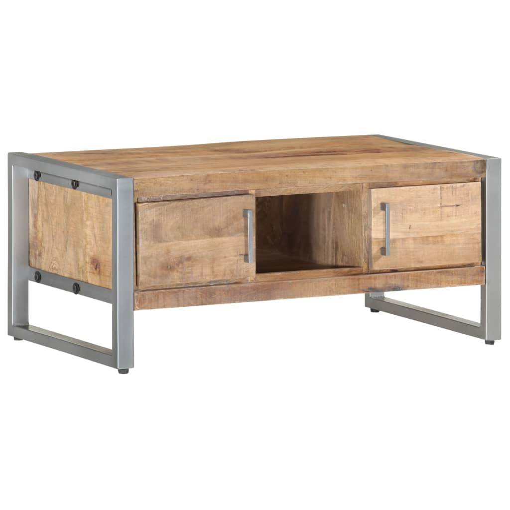 Mesa de centro 95x50x40 cm madeira de mangueira áspera