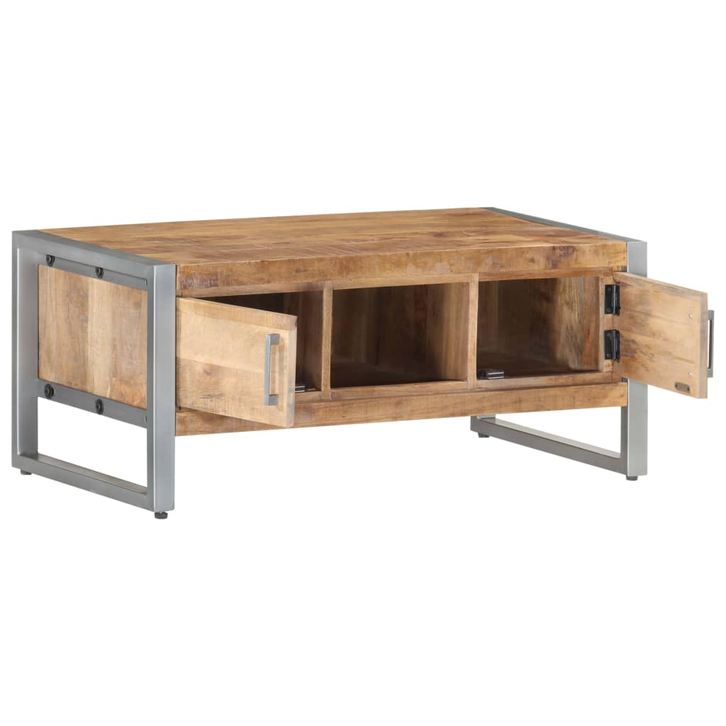 Mesa de centro 95x50x40 cm madeira de mangueira áspera