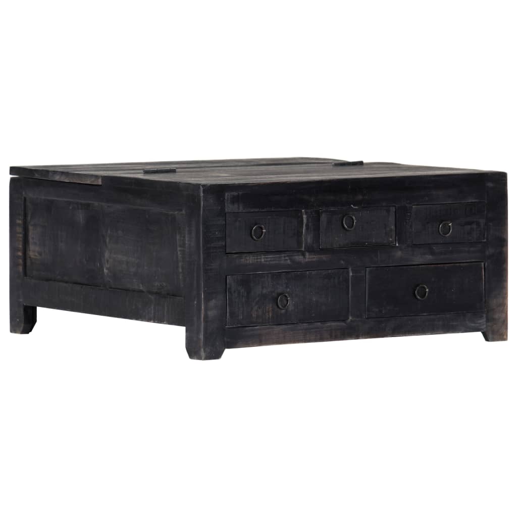 Mesa de centro 65x65x30 cm madeira de mangueira maciça preto