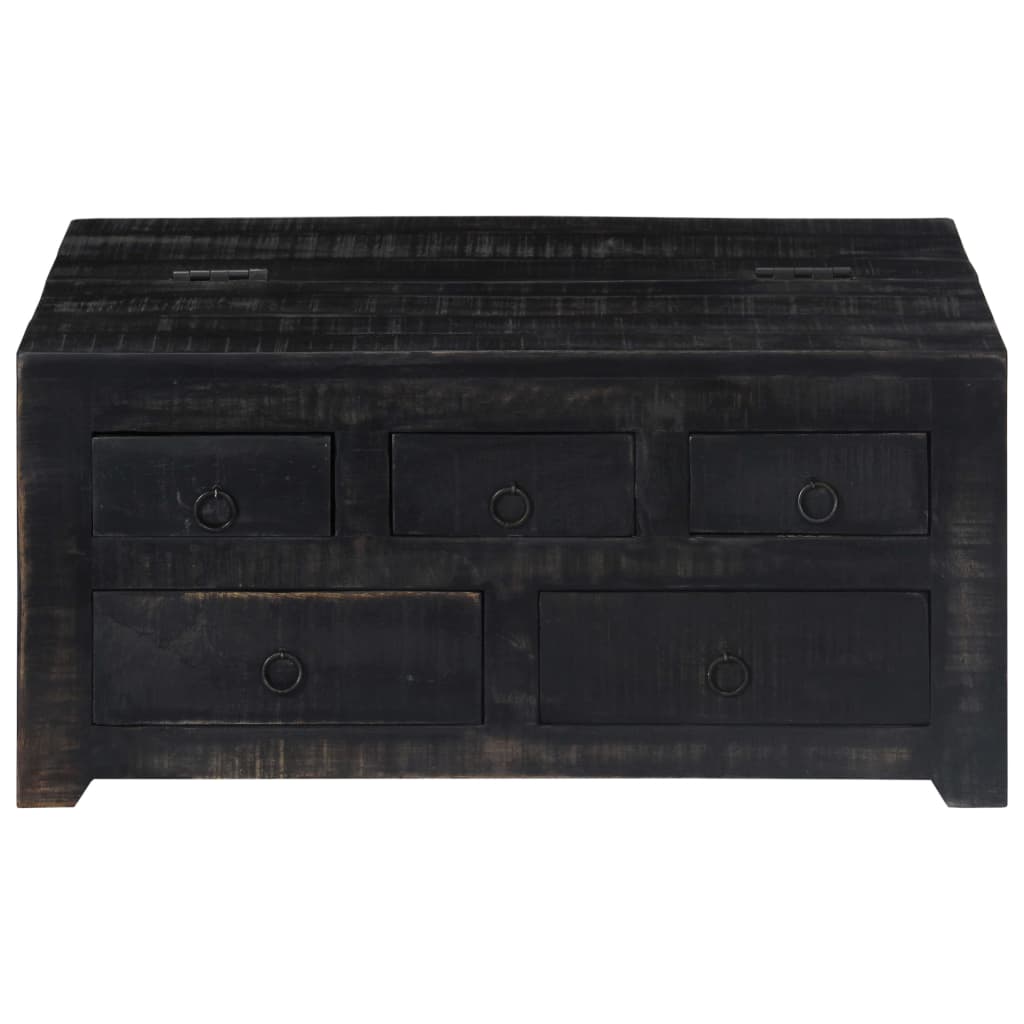 Mesa de centro 65x65x30 cm madeira de mangueira maciça preto