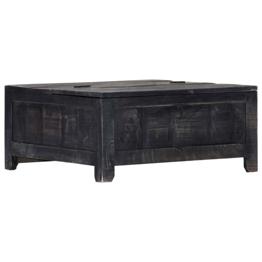 Mesa de centro 65x65x30 cm madeira de mangueira maciça preto