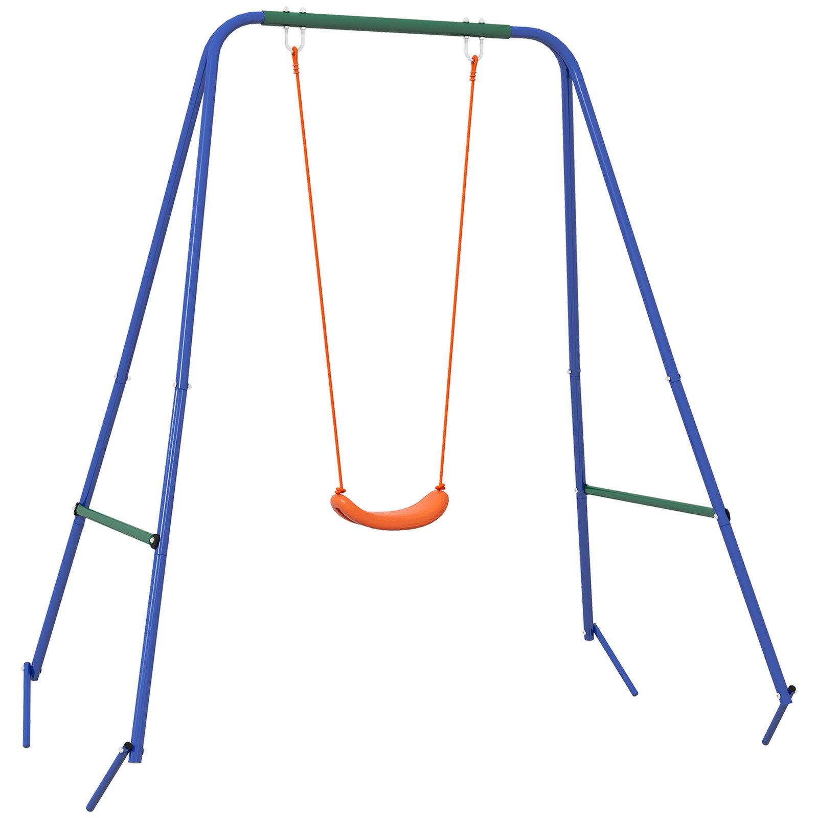 Baloiço 2 em 1 com 1 assento para crianças 1 assento para bebés e cinto de segurança 180x160x182 cm laranja