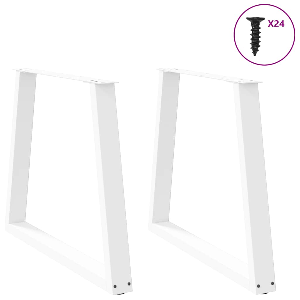Pernas para mesa de jantar em v, 2 peças, branco, 70x(72-73,3) cm, aço