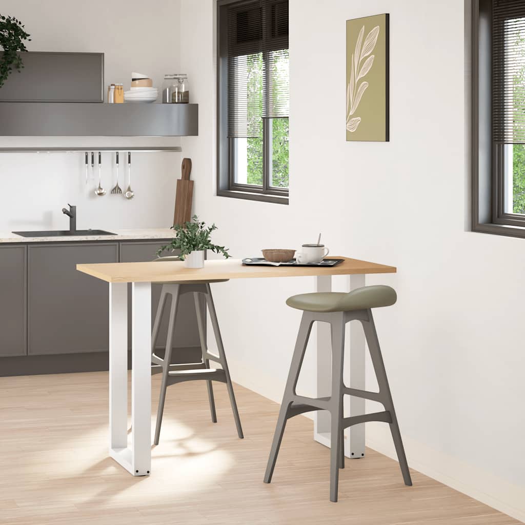 Pés de mesa de bar em forma de u, 2 peças, branco, 50x(90-91) cm, aço