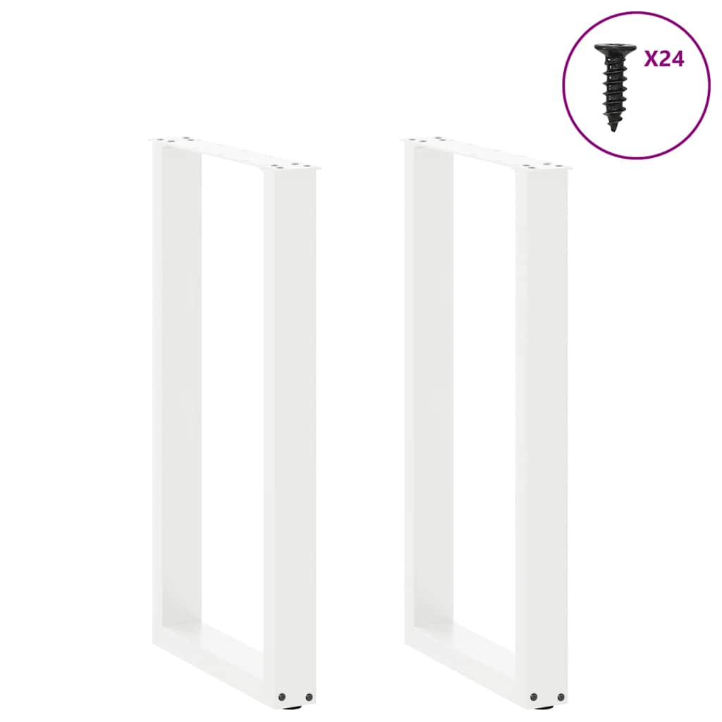 Pés de mesa de bar em forma de u, 2 peças, branco, 50x(90-91) cm, aço
