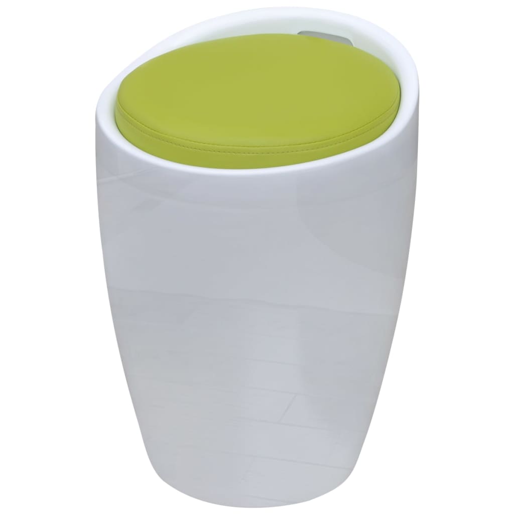 Banco de couro artificial branco e verde