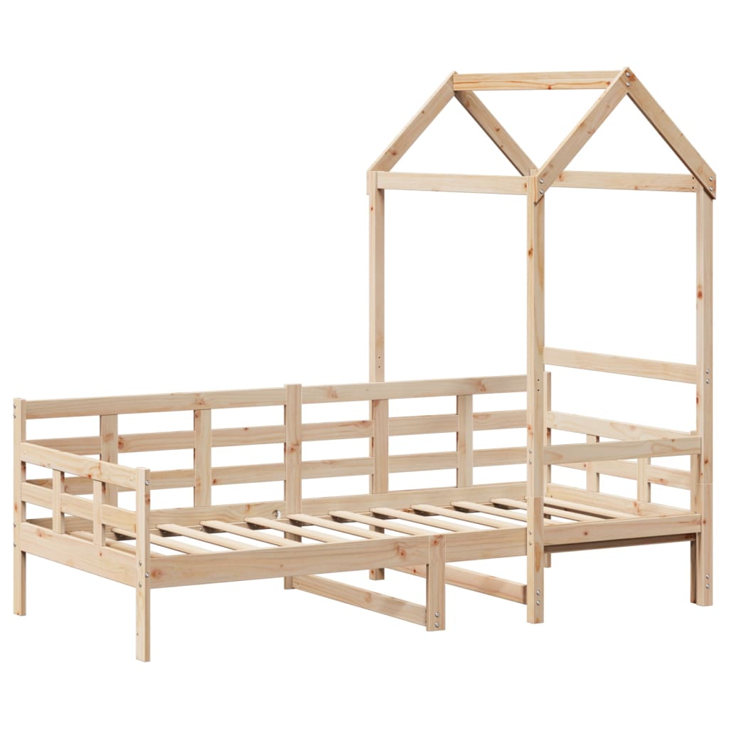 Sofá-cama com telhado 80x200 cm madeira de pinho maciça