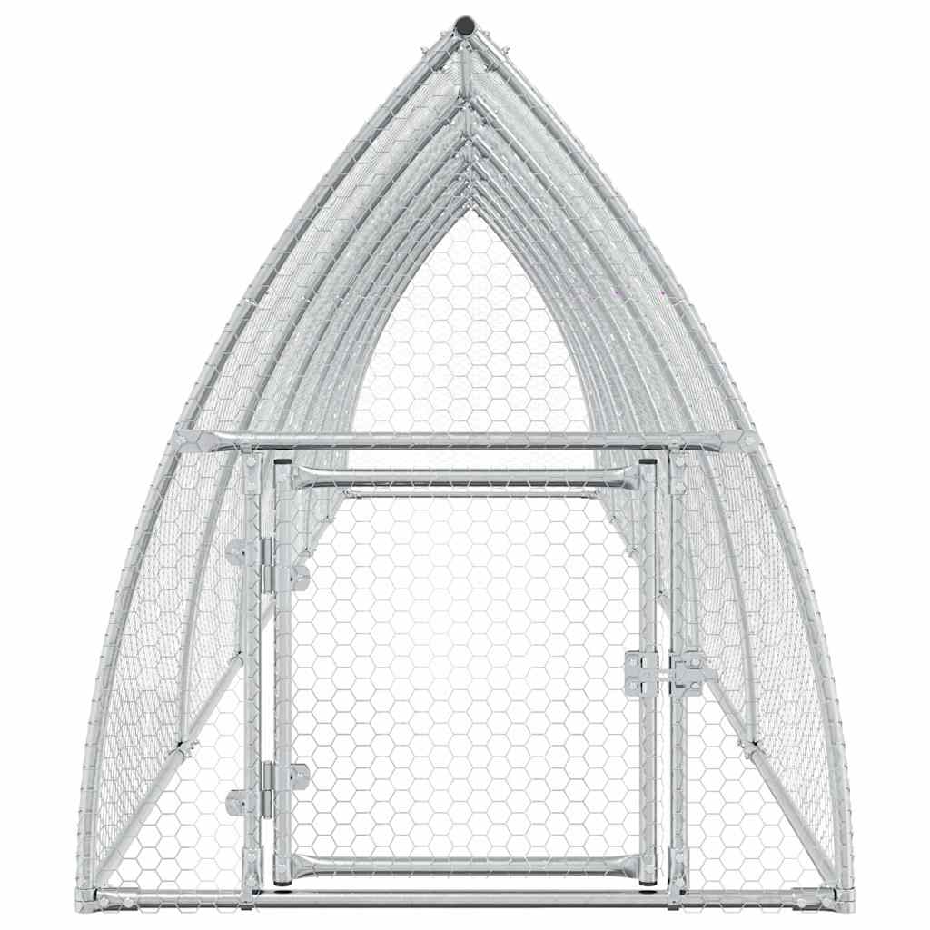 Galinheiro 600x105x120 cm aço galvanizado prateado
