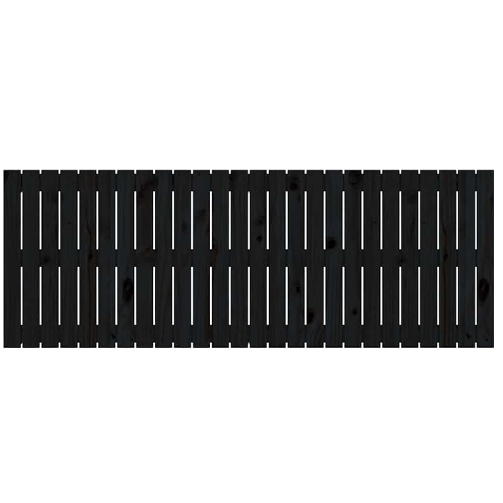 Cabeceira de parede 166x3x60 cm madeira de pinho maciça preto