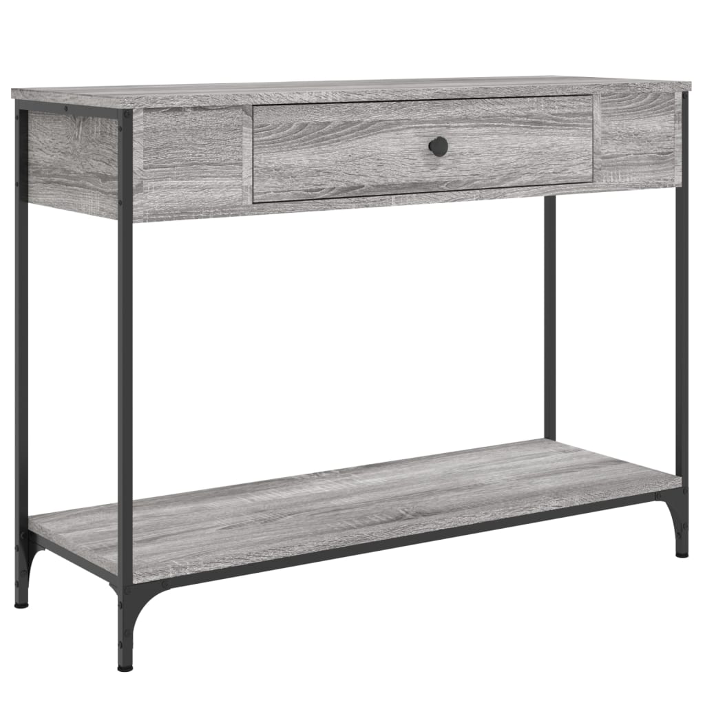 Mesa consola 100x34,5x75cm derivados de madeira cinzento sonoma