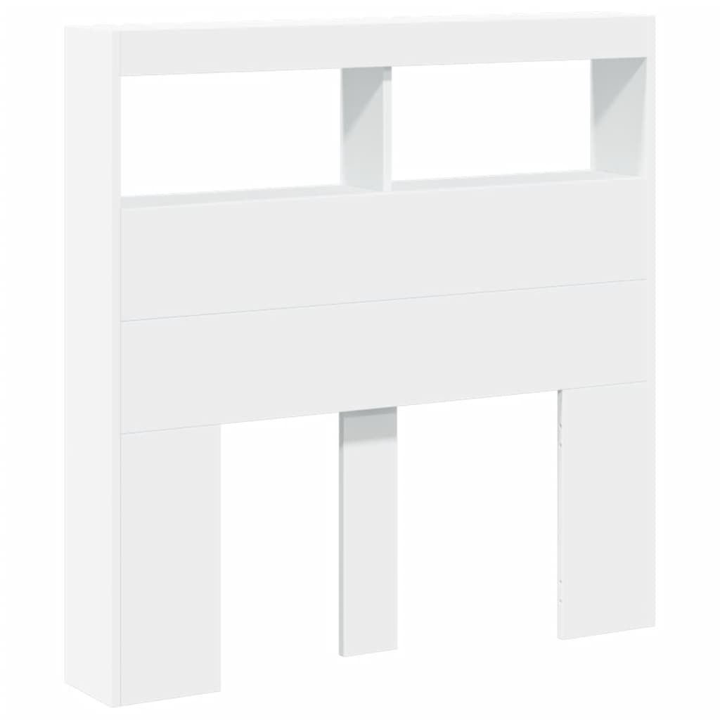 Armário de cabeceira com luzes LED 100x17x102 cm branco