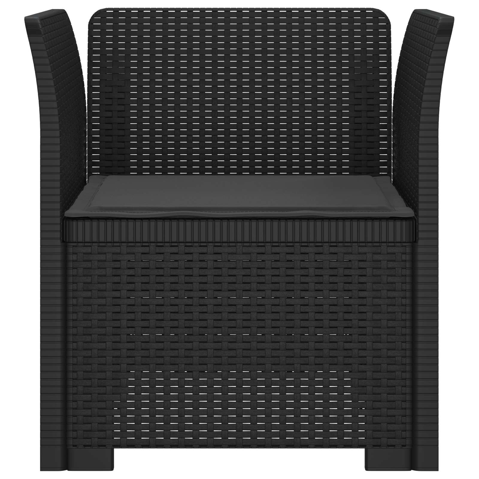 Poltrona 1 lugar com almofada look rattan PP antracite