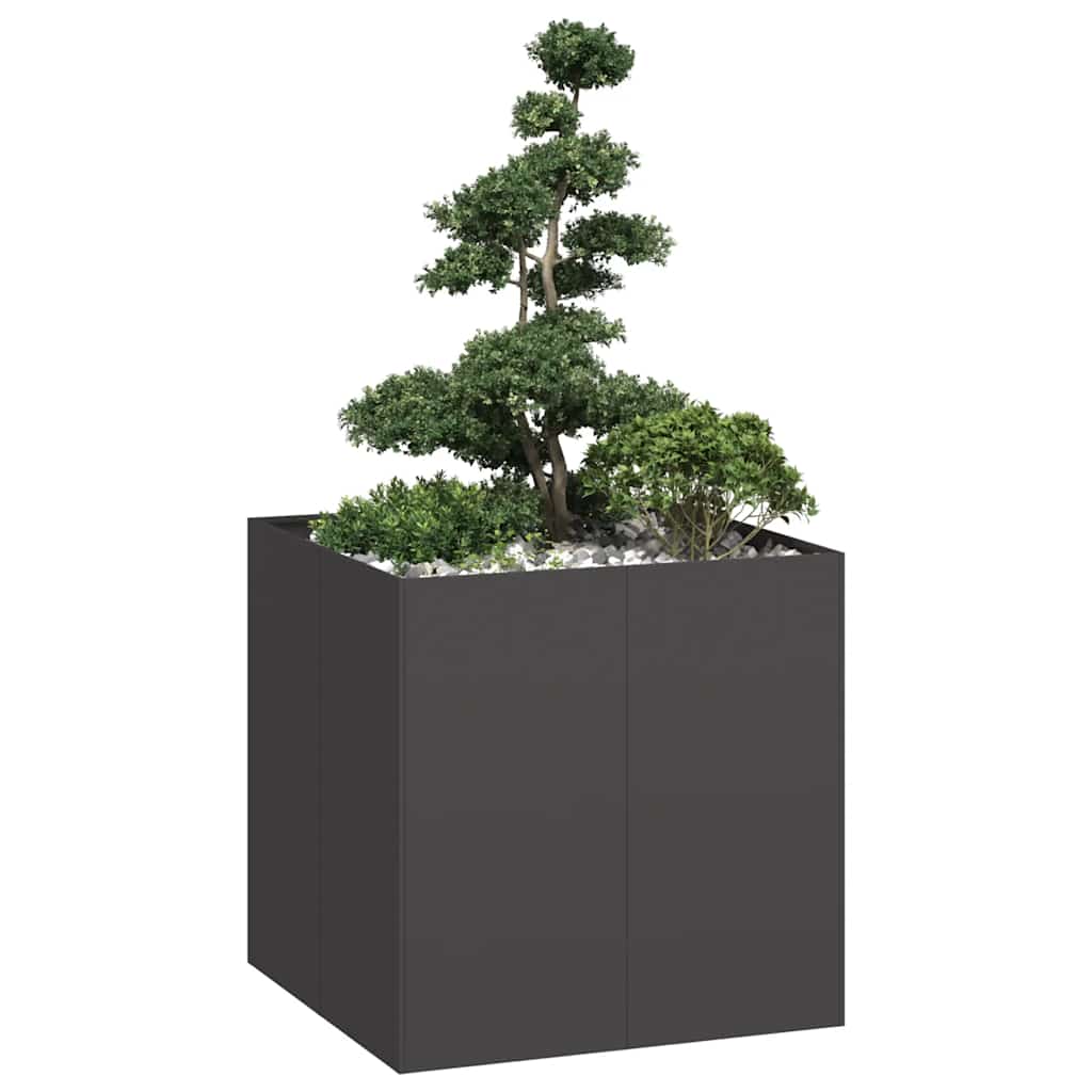 Vaso floreira 80x80x80 cm aço preto