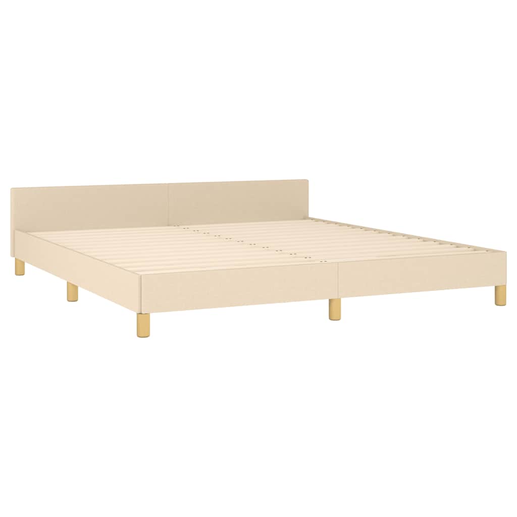 Estrutura de cama sem colchão 180x200 cm tecido cor creme