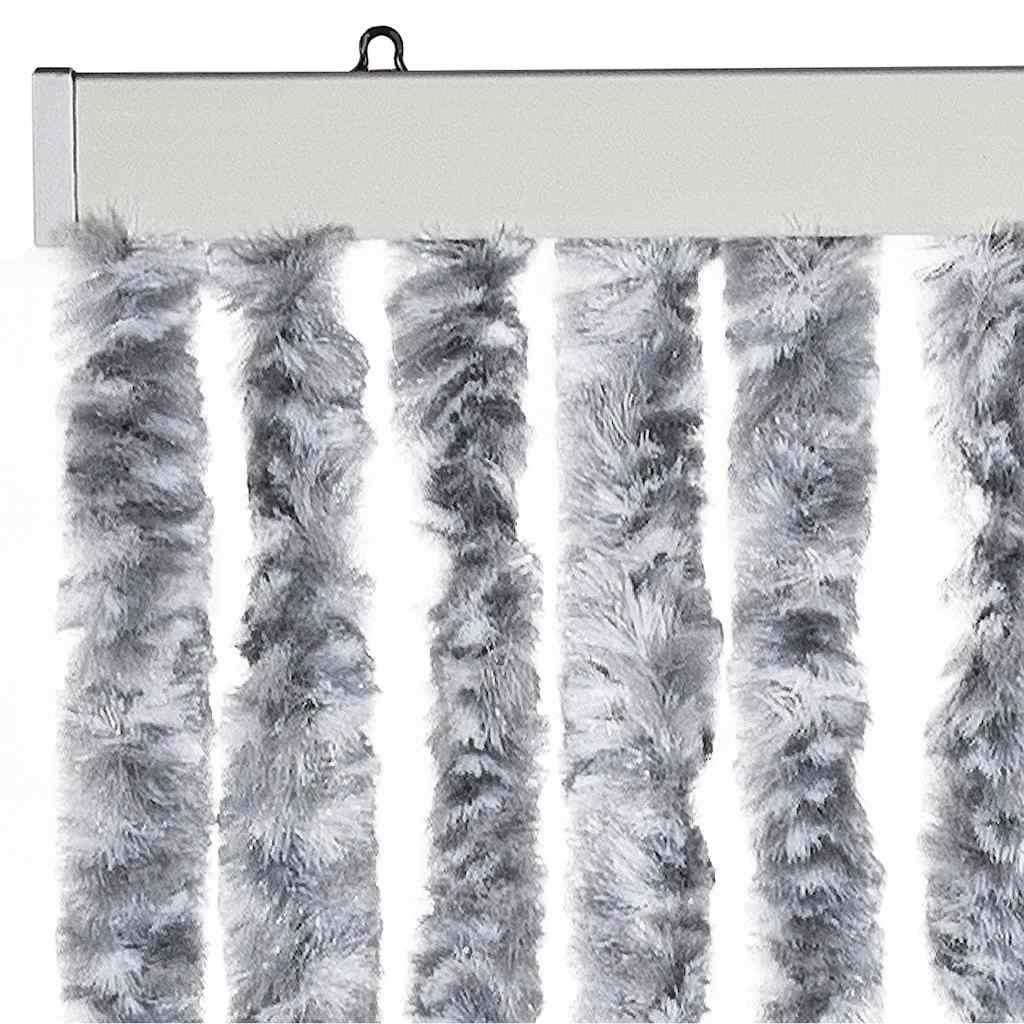 Cortina anti-insetos 56x185 cm chenille branco e cinzento