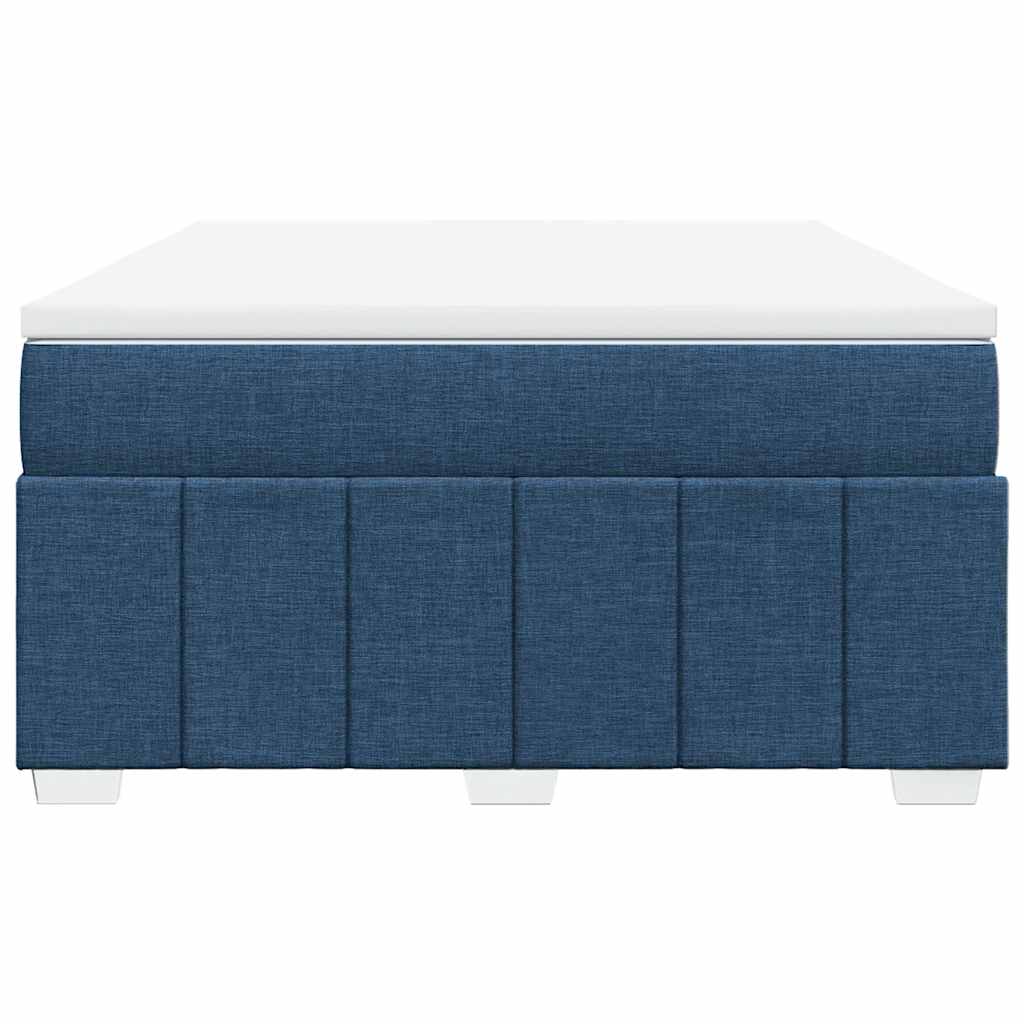 Cama com molas/colchão 140x190 cm tecido azul