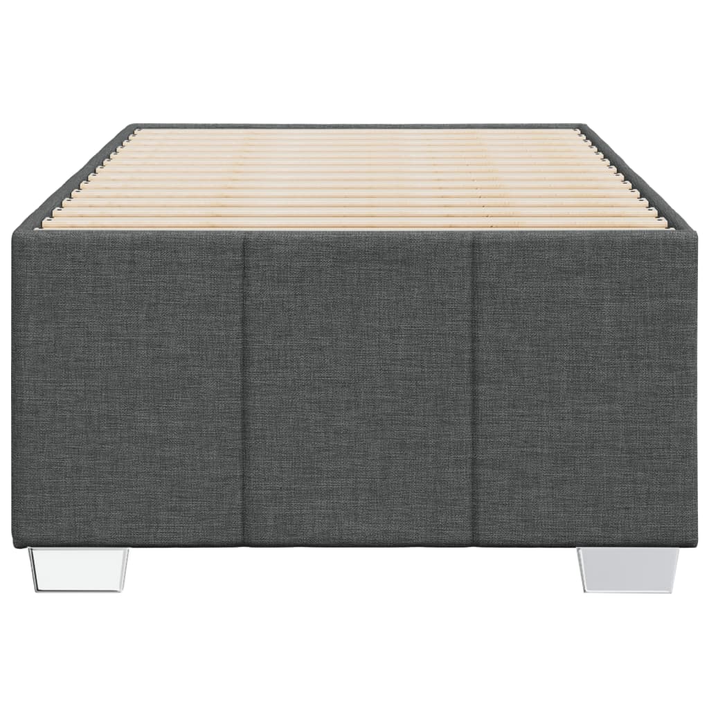 Estrutura de cama sem colchão 80x200 cm tecido cinzento-escuro