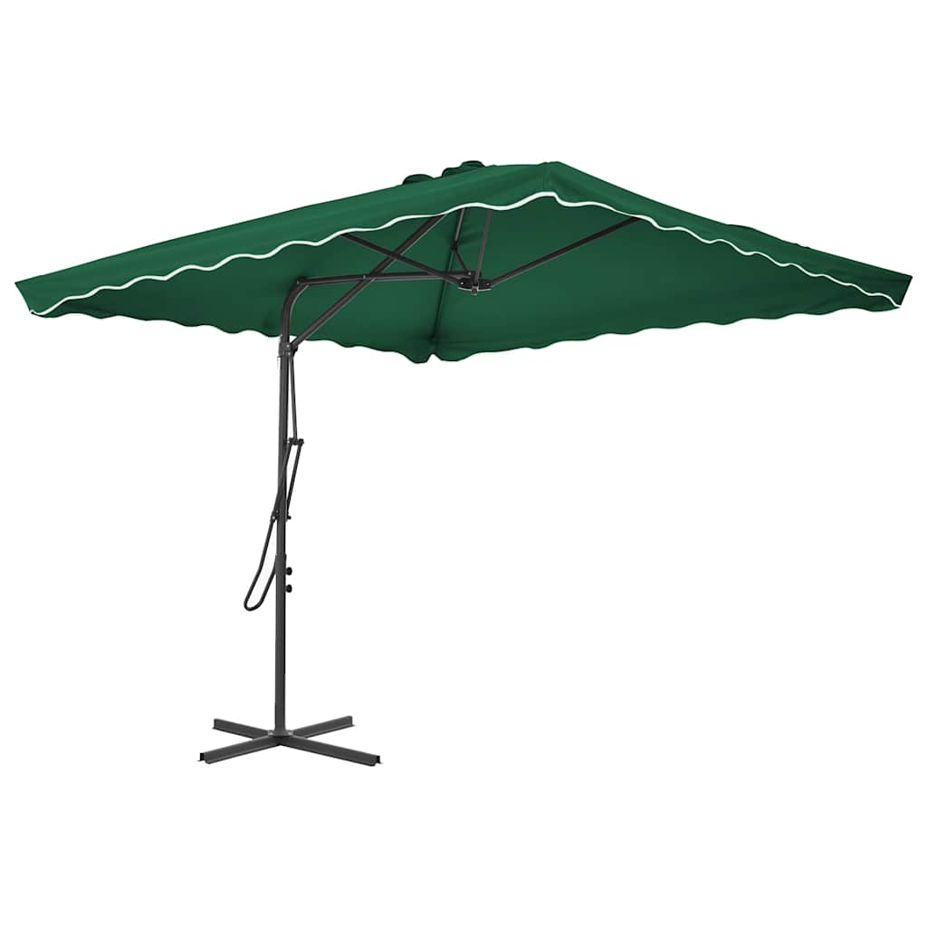 Guarda-sol de exterior com poste em aço 250x250 cm verde