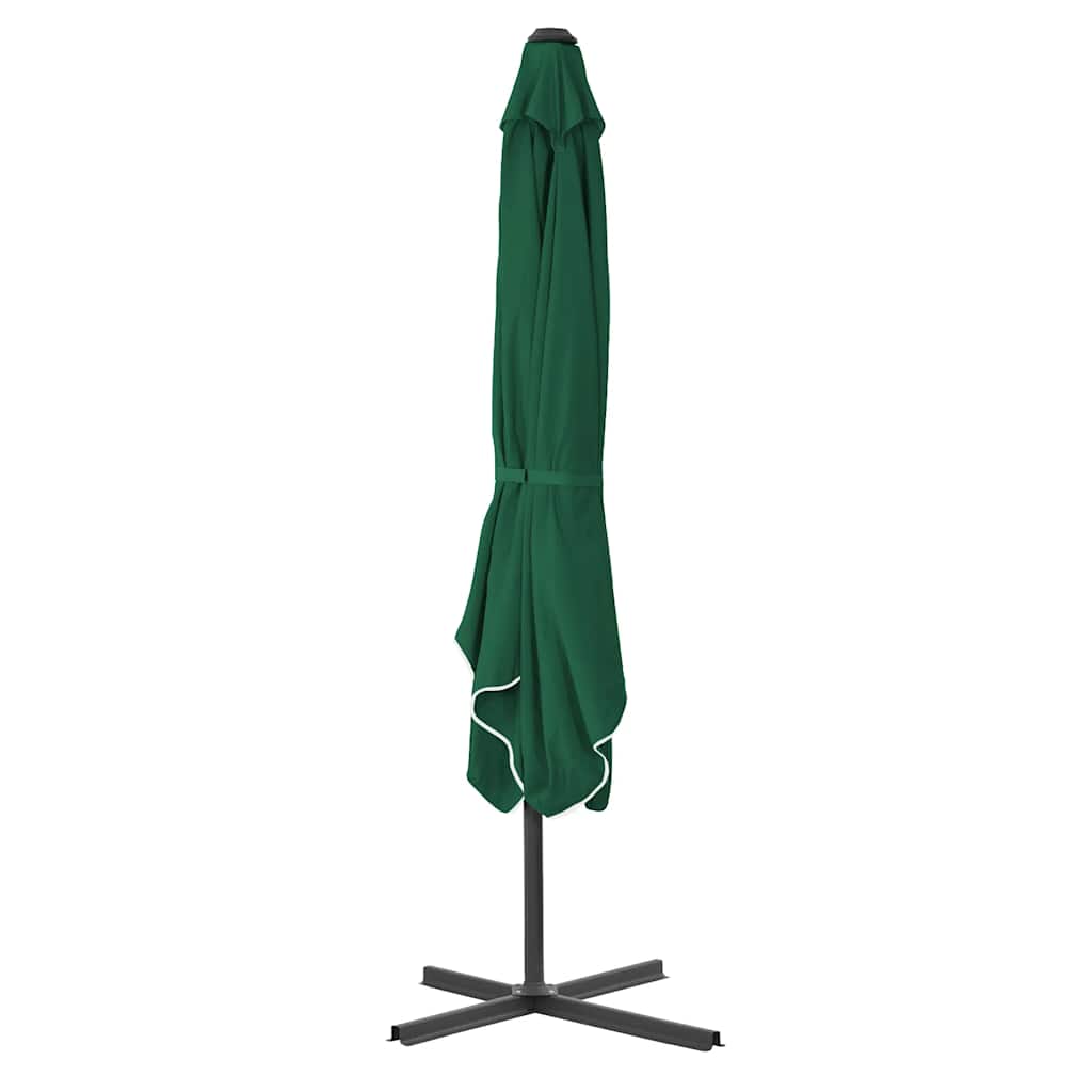 Guarda-sol de exterior com poste em aço 250x250 cm verde