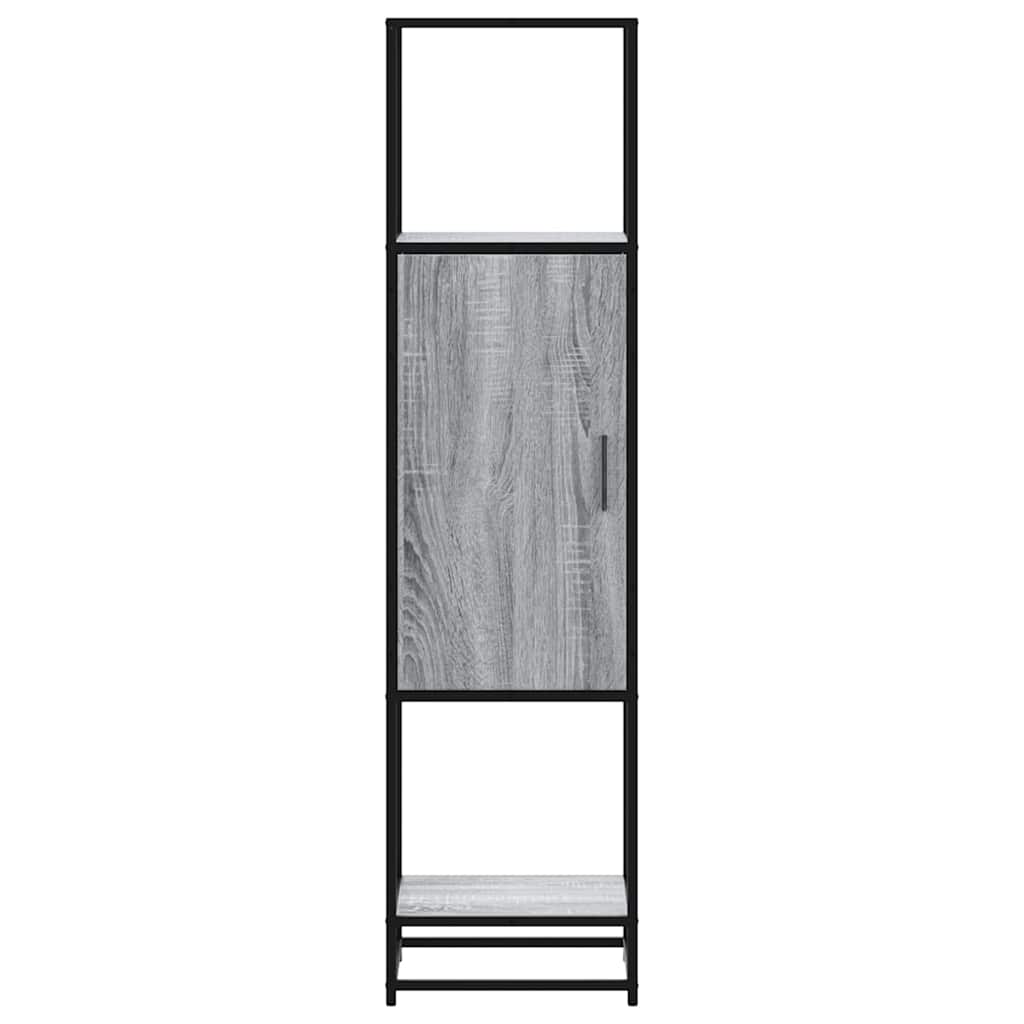 Armário alto 35,5x35x139 cm madeira e metal cinza sonoma