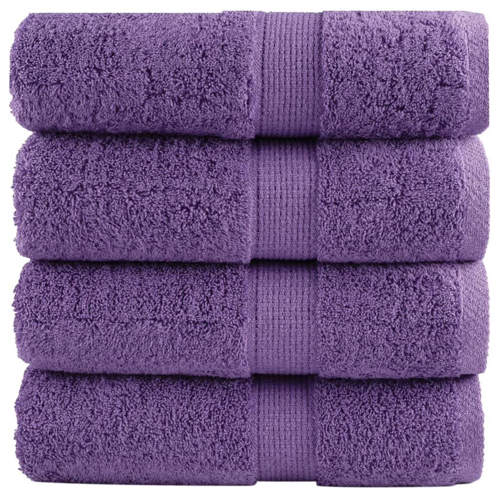 Toalhas de rosto premium solund 4 peças roxo 30x30 cm 600 g/m²