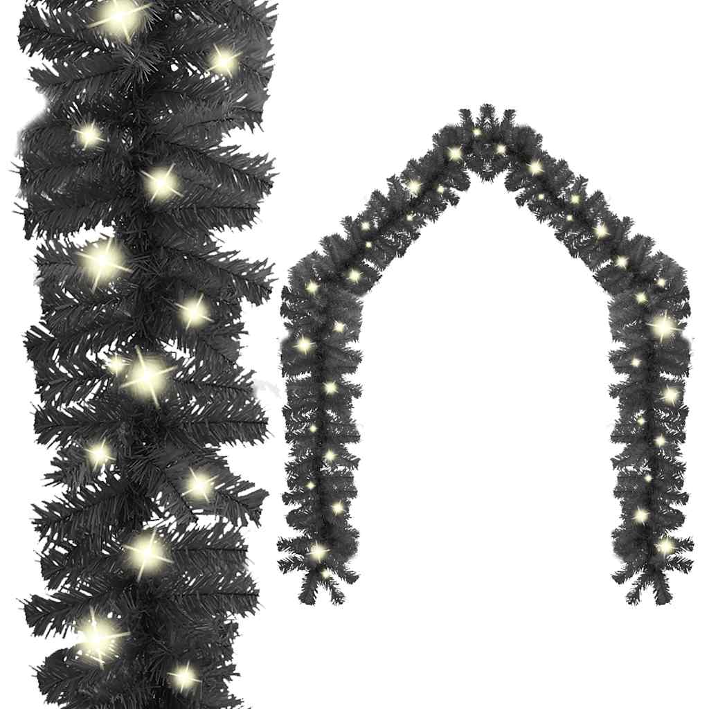 Grinalda de natal com luzes LED 10 m preto