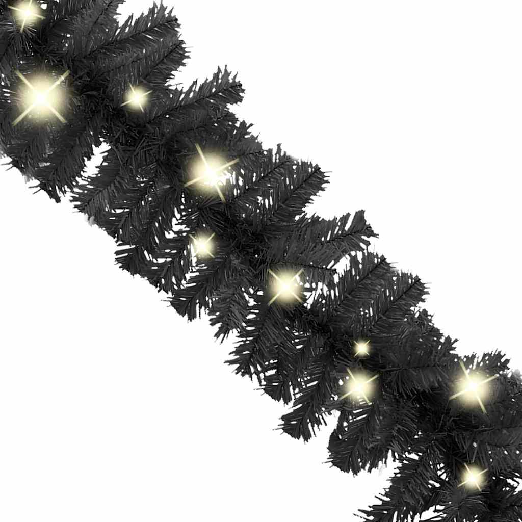 Grinalda de natal com luzes LED 10 m preto
