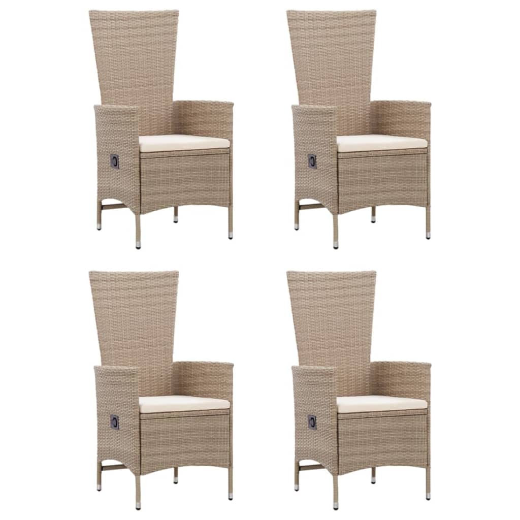 5 Pcs conjunto de jantar para jardim bege