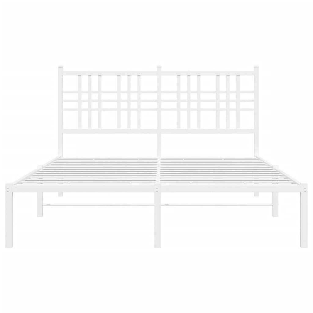 Estrutura de cama com cabeceira 120x200 cm metal branco