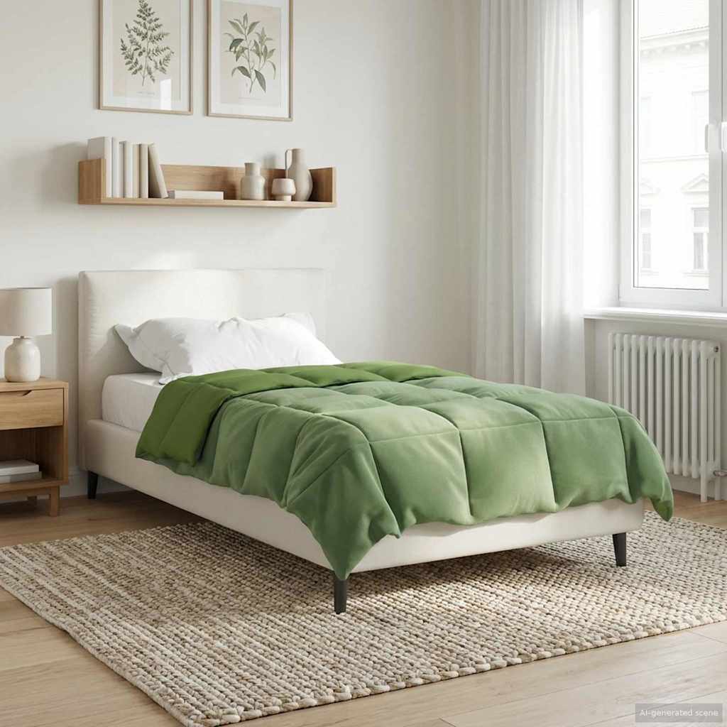 Edredom de verão simples verde 135 x 220 cm microfibra