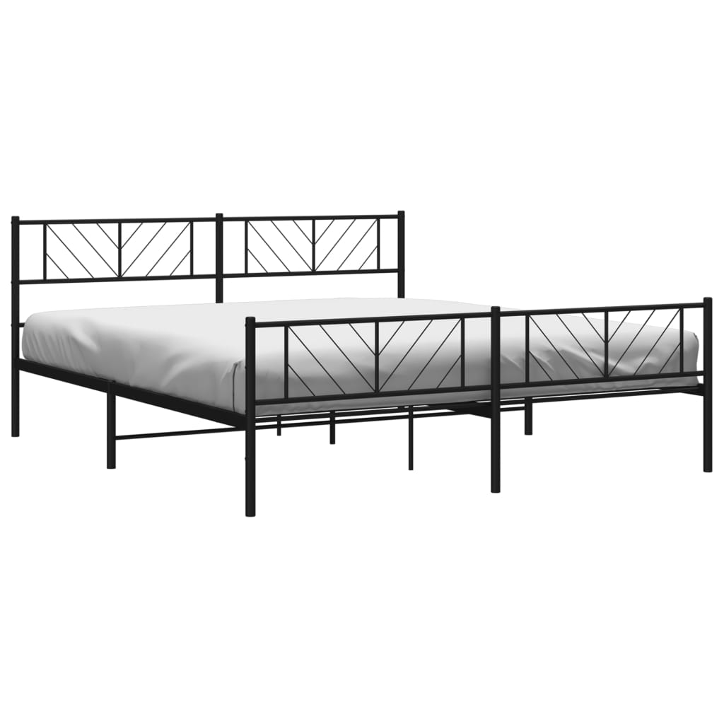 Estrutura de cama sem colchão com pés 180x200 cm preto