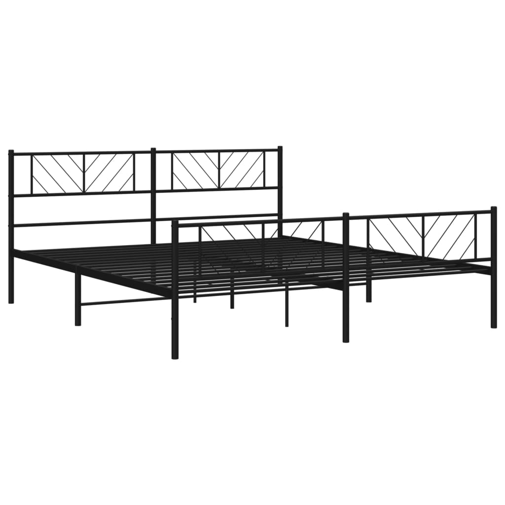 Estrutura de cama sem colchão com pés 180x200 cm preto
