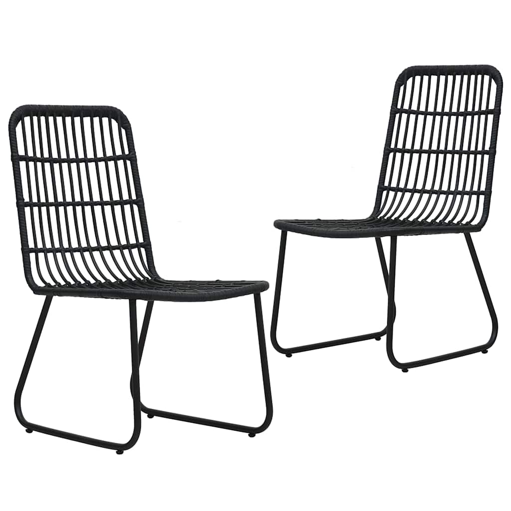 3 Pcs conjunto de jantar para jardim vime PE e vidro