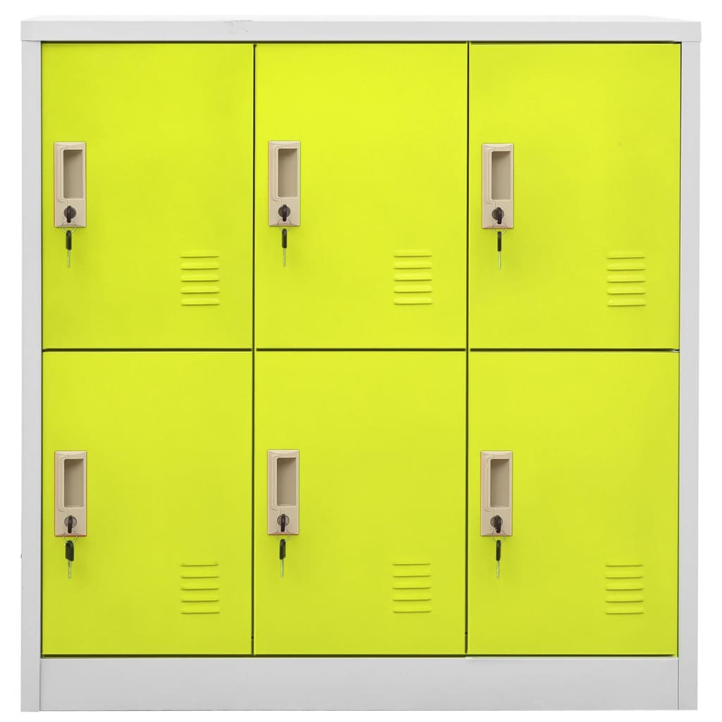 Cacifos 5 pcs 90x45x92,5 cm aço cinzento-claro e verde