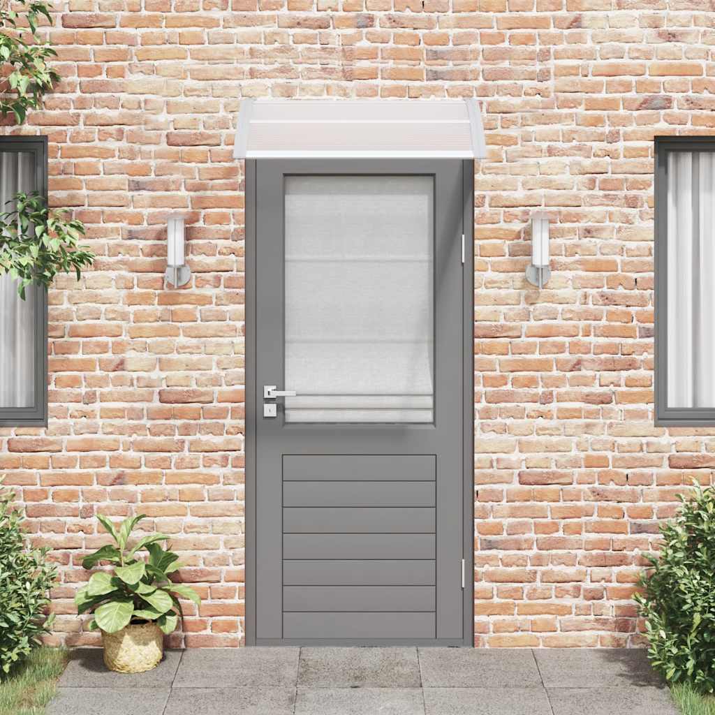 Cobertura de porta cinza e transparente 100x75 cm policarbonato