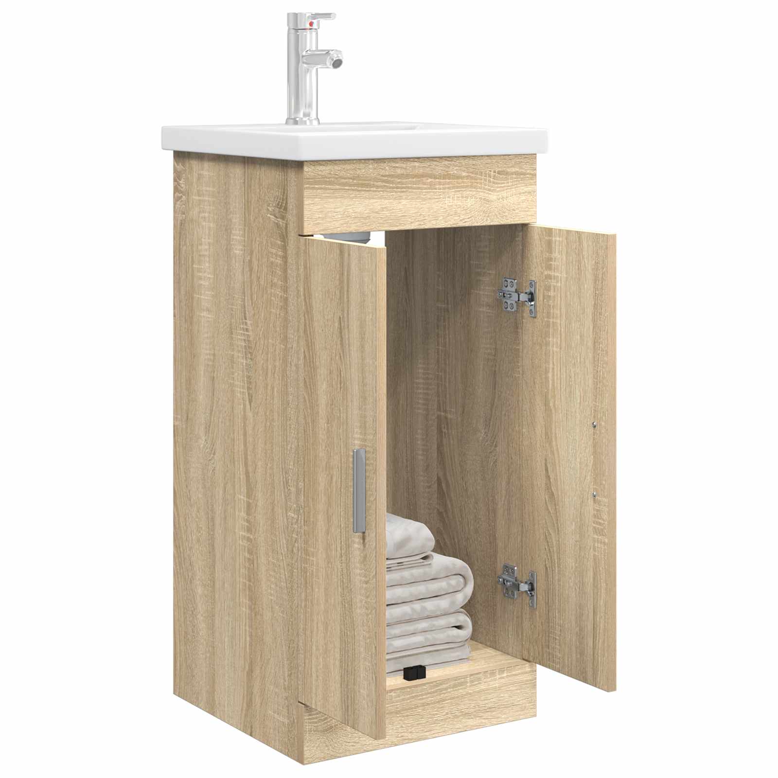 Gabinete de banheiro com pia carvalho sonoma 42 x 40 x 84,5 cm